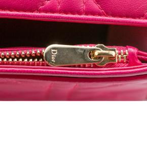 Dior Pink Cannage Leather Lady Dior Wallet On Chain 7