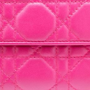Dior Pink Cannage Leather Lady Dior Wallet On Chain 16