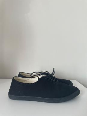The Row Leather lined Black Canvas Plimsolls 3