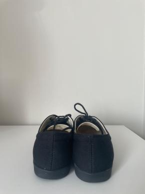 The Row Leather lined Black Canvas Plimsolls 4