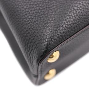 Louis Vuitton Black Taurillon Capucines PM 9