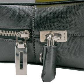 Prada Black Saffiano Bauletto Bag 6