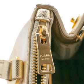 Prada Gold Metallic Saffiano Lux Small Galleria Double Zip Tote 9