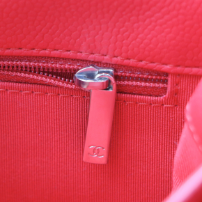 Chanel Small Red Leather CC Box Flap Bag 6