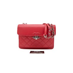Chanel Small Red Leather CC Box Flap Bag 2