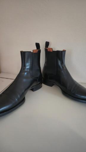 Santoni Black Leather Chelsea Boots 3