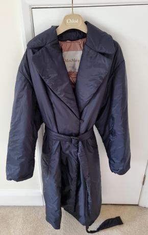 MaxMara Navy Blue The Cube Padded Midi Coat 3