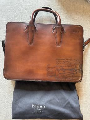 Berluti Lift 11 Scritto Leather Briefcase 3