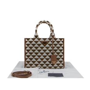 Prada Small Jacquard Triangolo Symbole Tote 8