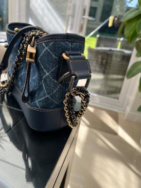Chanel Small Denim and Calfskin Gabrielle Hobo 4