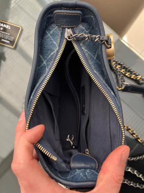 Chanel Small Denim and Calfskin Gabrielle Hobo 9