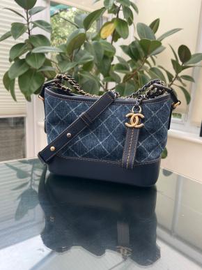 Chanel Small Denim and Calfskin Gabrielle Hobo 2
