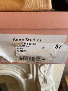 Acne Studios Bethany Black Leather Ankle Boots 7