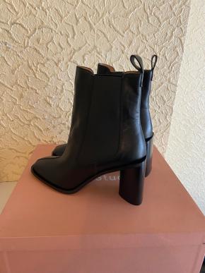 Acne Studios Bethany Black Leather Ankle Boots 2