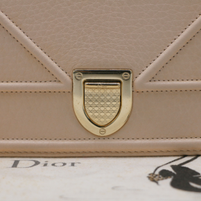 Dior Beige Grained Calfskin Small Diorama Flap Bag 15