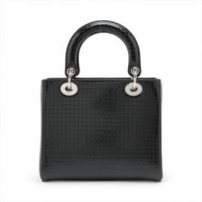 Dior Medium Black Patent Lady Dior 2