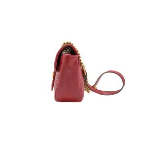 Gucci Small Red Calfskin Matelasse GG Marmont 6