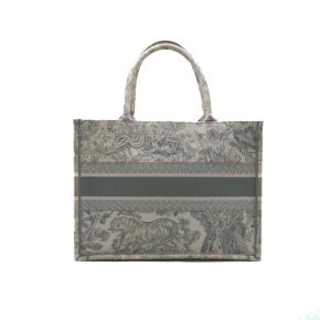 Christian Dior Grey Toile de Jouy Canvas Medium Book Tote 2