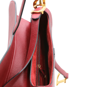 Dior Red Grained Calfskin Medium Saddle Shoulder Bag 7