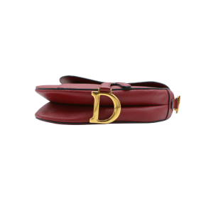 Dior Red Grained Calfskin Medium Saddle Shoulder Bag 5