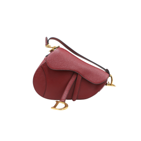 Dior Red Grained Calfskin Medium Saddle Shoulder Bag 2