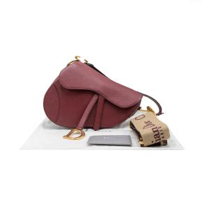 Dior Red Grained Calfskin Medium Saddle Shoulder Bag 8