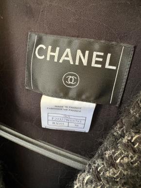 Chanel Black Tweed Zip Front Jacket 3