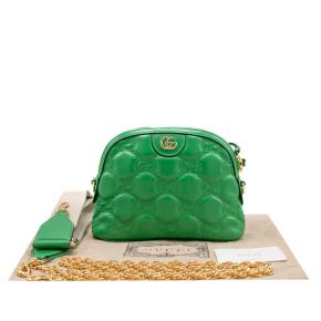 Gucci Green Leather Matelasse Bag 8