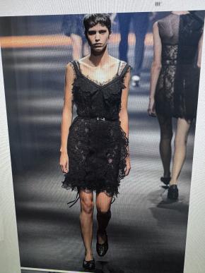 Lanvin Vintage Black Lace Cocktail Dress 6