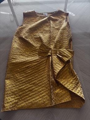 Lanvin Vintage Gold Silk Dress 2