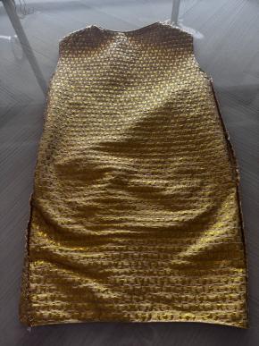 Lanvin Vintage Gold Silk Dress 3