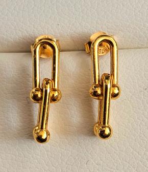 Bespoke Yellow Gold 'Hardwear' Earrings 11