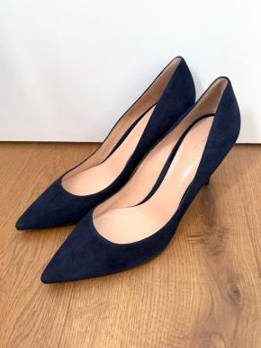 Gianvito Rossi Blue Suede Gianvito 85 Pumps 2