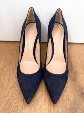 Gianvito Rossi Blue Suede Gianvito 85 Pumps 4
