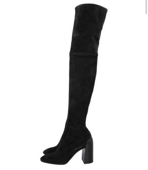 Hermès Black Suede Overknee Sock Boots 5