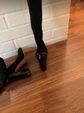 Hermès Black Suede Overknee Sock Boots 9