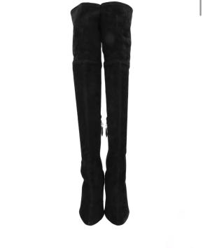 Hermès Black Suede Overknee Sock Boots 4