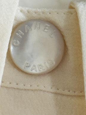 Chanel Cream Silk Button Front Blouse 4