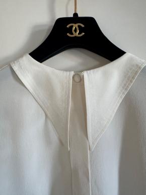 Chanel Cream Silk Button Front Blouse 11