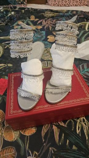 Rene Caovilla Silver Chandelier Sandals 2