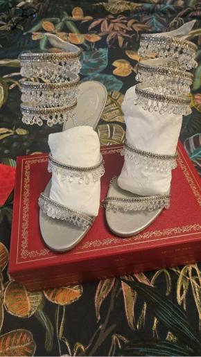 Rene Caovilla Silver Chandelier Sandals 3