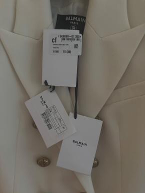 Balmain Cream Wool Double Breasted Blazer 5