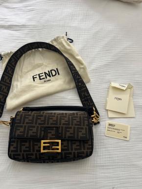 Fendi Large Canvas FF Baguette Bag 8