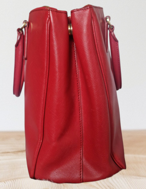 Prada Red Saffiano Leather Galleria Bag 5
