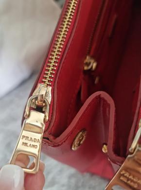 Prada Red Saffiano Leather Galleria Bag 13