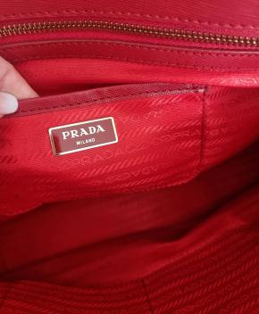 Prada Red Saffiano Leather Galleria Bag 11