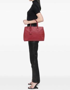 Prada Red Saffiano Leather Galleria Bag 2