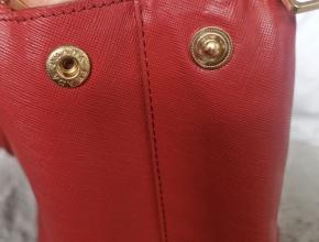 Prada Red Saffiano Leather Galleria Bag 14
