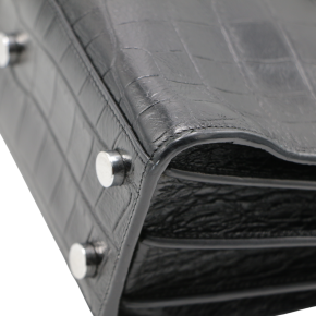 Saint Laurent Small Black Croc Embossed Sac De Jour Bag 14