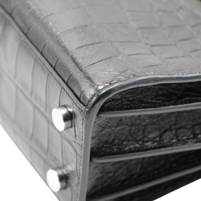 Saint Laurent Small Black Croc Embossed Sac De Jour Bag 12